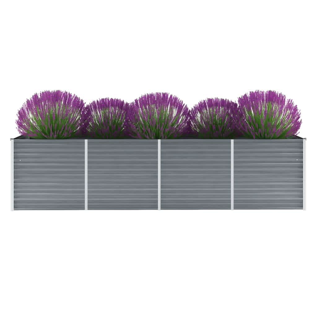 Plantenbak verhoogd 320x80x77 cm gegalvaniseerd staal grijs - AllerleiShop