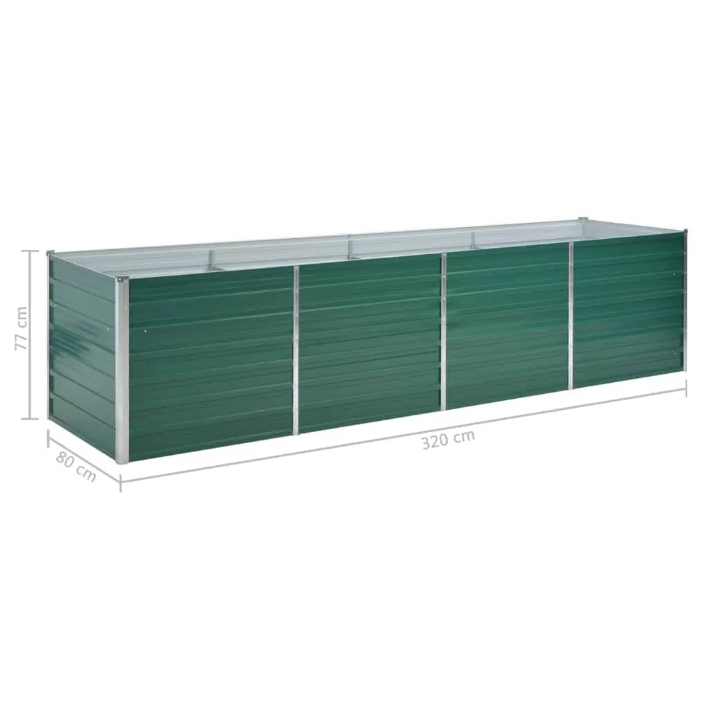 Plantenbak verhoogd 320x80x77 cm gegalvaniseerd staal groen