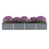 Plantenbak verhoogd 320x80x45 cm gegalvaniseerd staal grijs - AllerleiShop