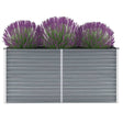 Plantenbak verhoogd 160x40x77 cm gegalvaniseerd staal grijs - AllerleiShop