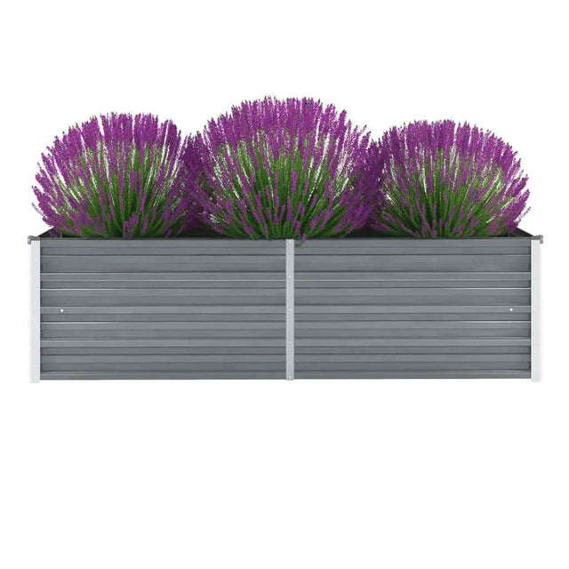 Plantenbak verhoogd 160x40x45 cm gegalvaniseerd staal grijs - AllerleiShop