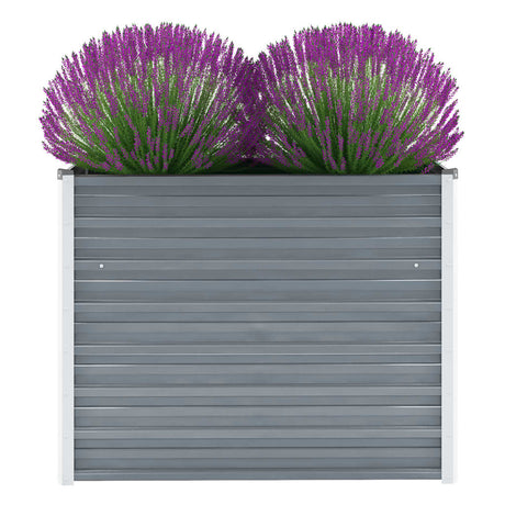 Plantenbak verhoogd 100x40x77 cm gegalvaniseerd staal grijs - AllerleiShop