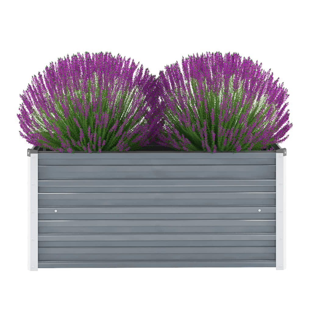 Plantenbak verhoogd 100x40x45 cm gegalvaniseerd staal grijs - AllerleiShop