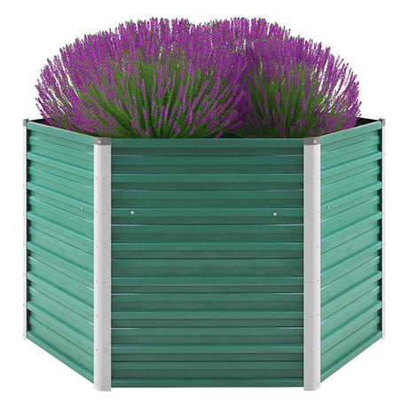 Plantenbak verhoogd 129x129x77 cm gegalvaniseerd staal groen - AllerleiShop