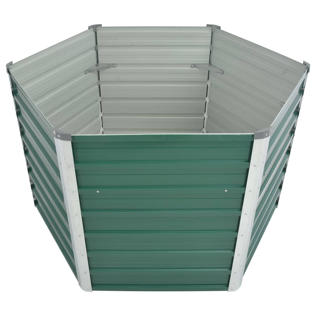 Plantenbak verhoogd 129x129x77 cm gegalvaniseerd staal groen - AllerleiShop