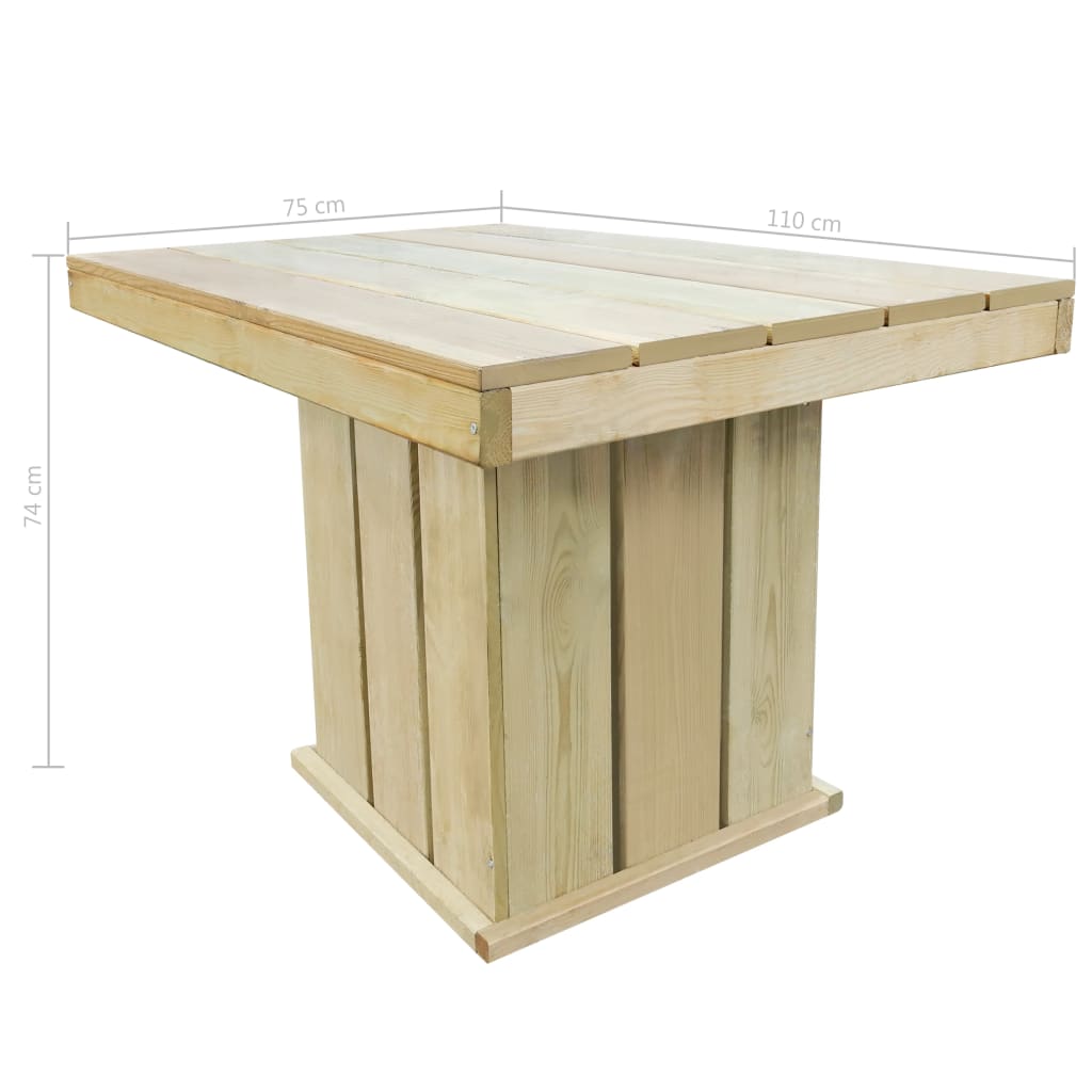 Tuintafel 110x75x74 cm geïmpregneerd grenenhout - AllerleiShop