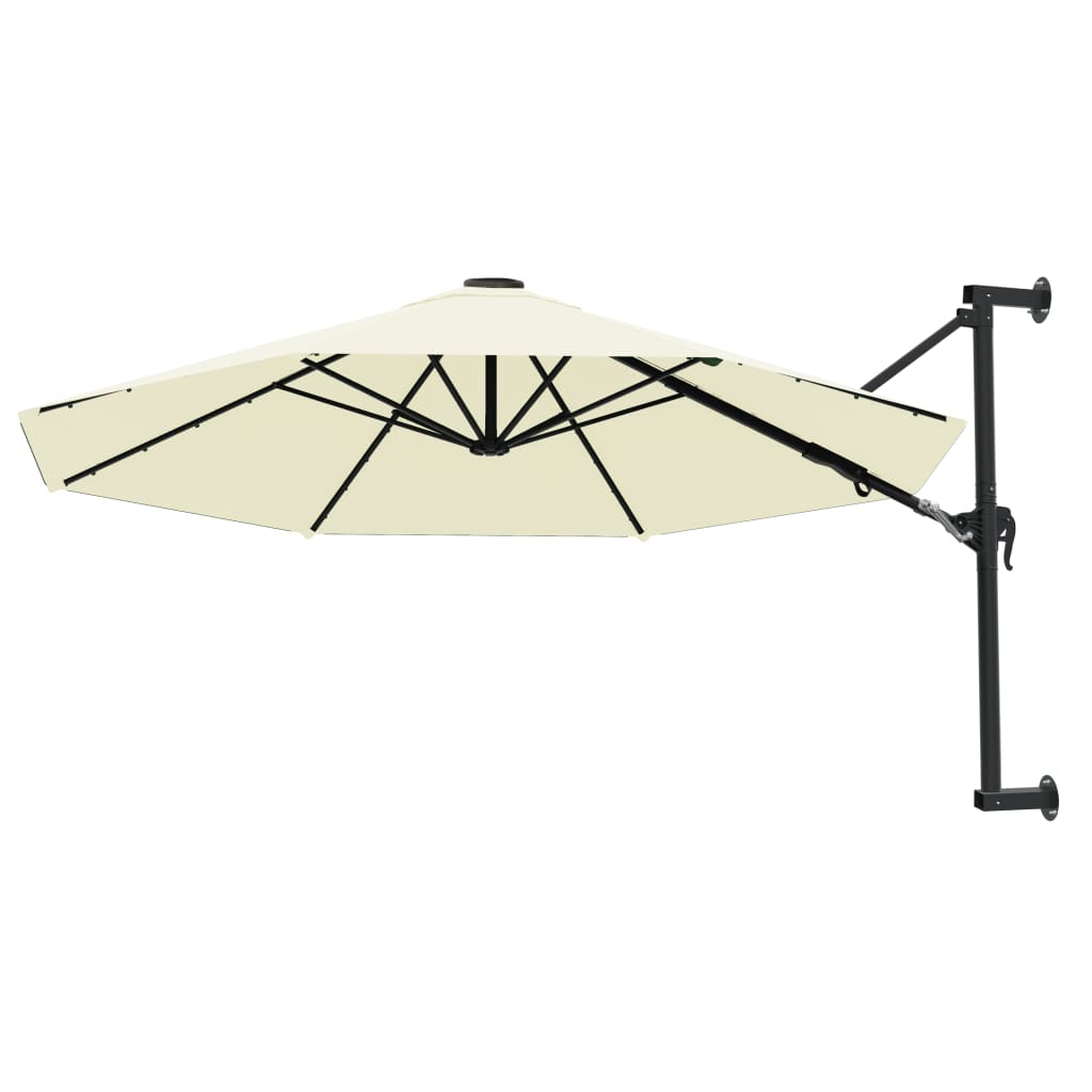 Wandparasol met metalen paal 300 cm zandkleurig - AllerleiShop