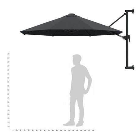 Wandparasol met metalen paal 300 cm antraciet - AllerleiShop