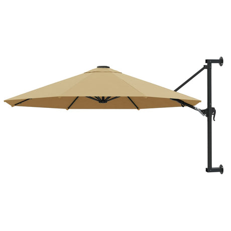 Wandparasol met metalen paal 300 cm taupe - AllerleiShop