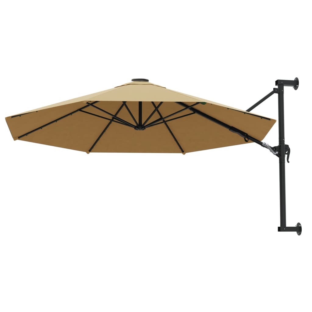 Wandparasol met metalen paal 300 cm taupe - AllerleiShop