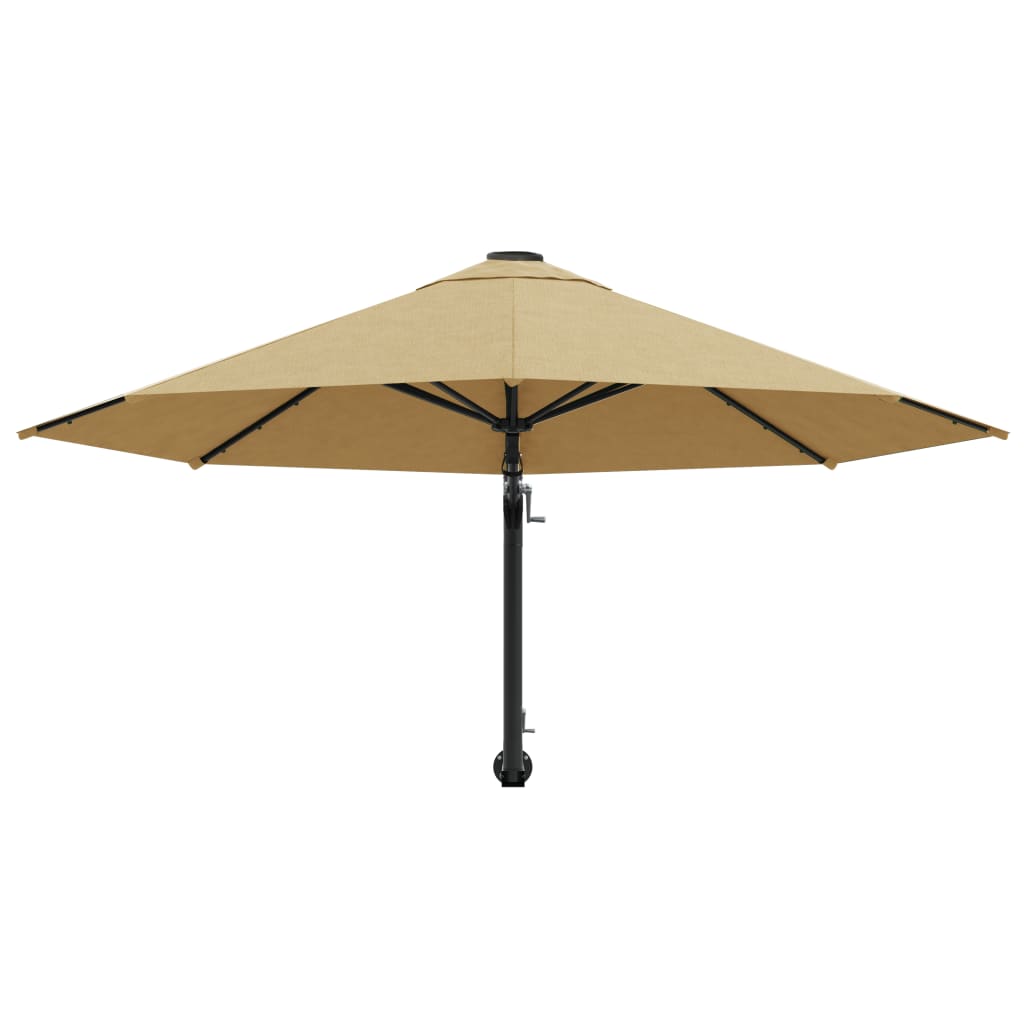 Wandparasol met metalen paal 300 cm taupe - AllerleiShop