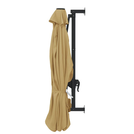 Wandparasol met metalen paal 300 cm taupe - AllerleiShop