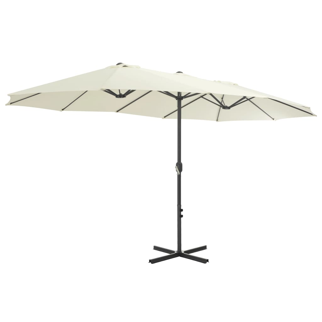 Parasol met aluminium paal 460x270 cm zandkleurig - AllerleiShop