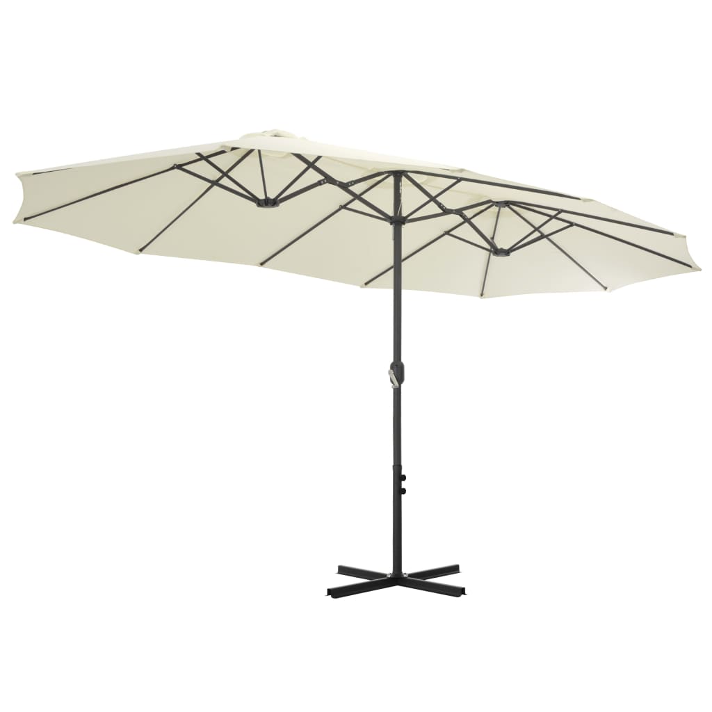 Parasol met aluminium paal 460x270 cm zandkleurig - AllerleiShop