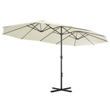 Parasol met aluminium paal 460x270 cm zandkleurig - AllerleiShop