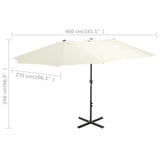 Parasol met aluminium paal 460x270 cm zandkleurig - AllerleiShop