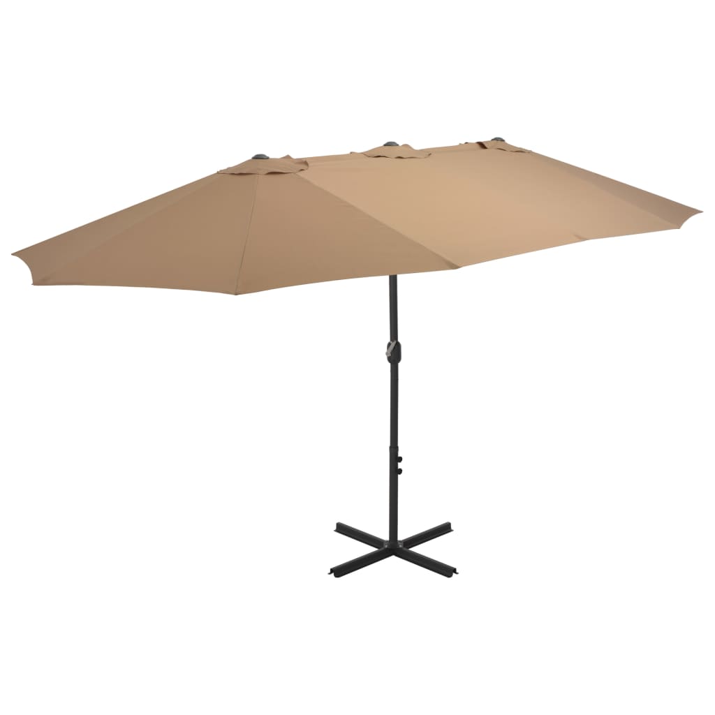 Parasol met aluminium paal 460x270 cm taupe - AllerleiShop