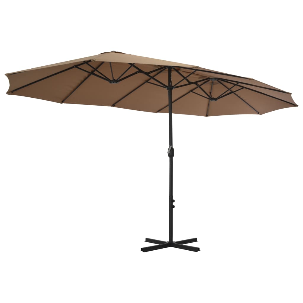 Parasol met aluminium paal 460x270 cm taupe - AllerleiShop