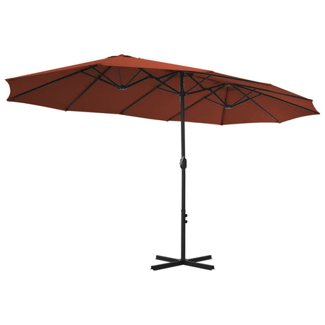 Parasol met aluminium paal 460x270 cm terracotta - AllerleiShop