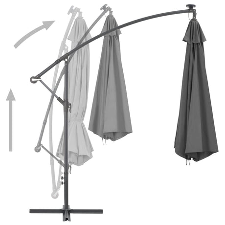 Zweefparasol met stalen paal 300 cm antraciet - AllerleiShop