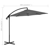 Zweefparasol met stalen paal 300 cm antraciet - AllerleiShop