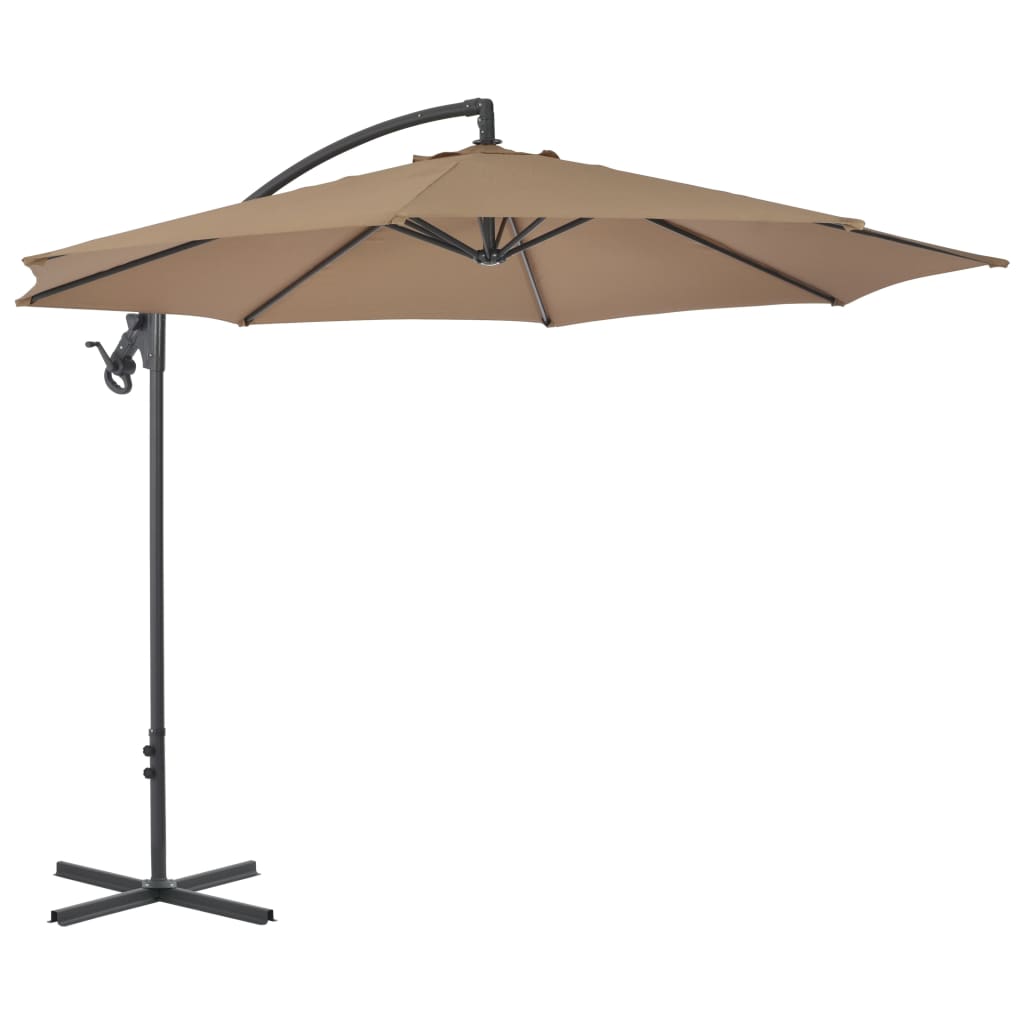 Zweefparasol met stalen paal 300 cm taupe - AllerleiShop