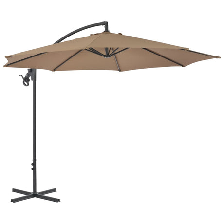 Zweefparasol met stalen paal 300 cm taupe - AllerleiShop