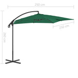 Zweefparasol met stalen paal 250x250 cm groen - AllerleiShop