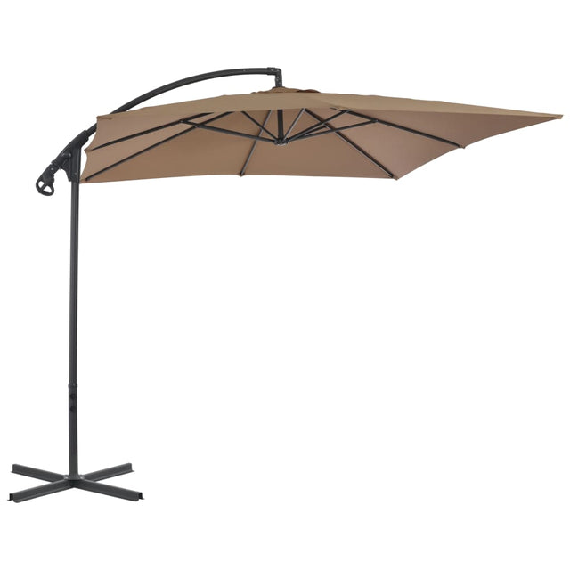 Zweefparasol met stalen paal 250x250 cm taupe - AllerleiShop