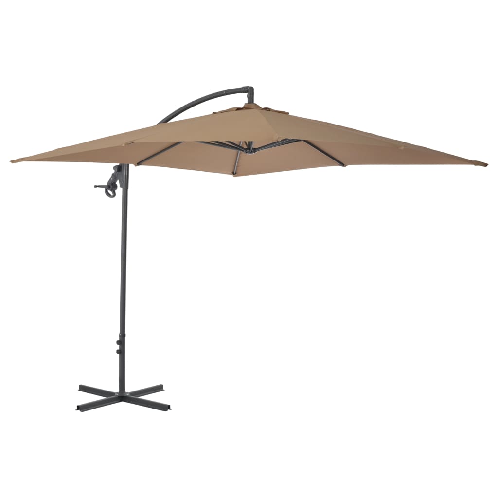 Zweefparasol met stalen paal 250x250 cm taupe - AllerleiShop