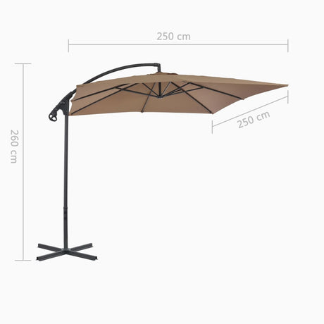 Zweefparasol met stalen paal 250x250 cm taupe - AllerleiShop