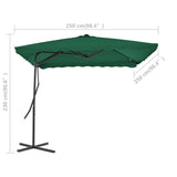 Parasol met stalen paal 250x250 cm groen - AllerleiShop