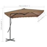 Parasol met stalen paal 250x250 cm taupe - AllerleiShop