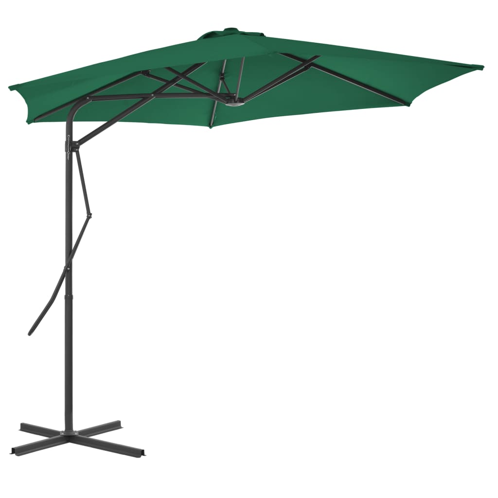 Parasol met stalen paal 300 cm groen - AllerleiShop