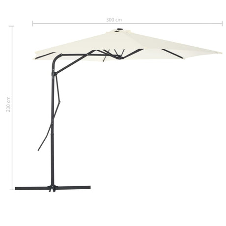 Parasol met stalen paal 300 cm zandkleurig - AllerleiShop