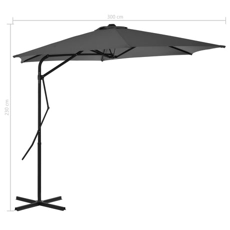 Parasol met stalen paal 300 cm antraciet - AllerleiShop