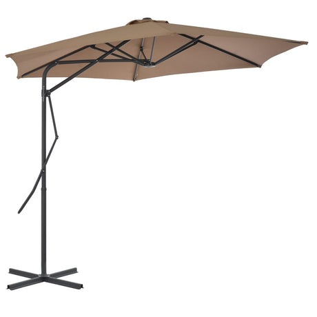 Parasol met stalen paal 300 cm taupe - AllerleiShop