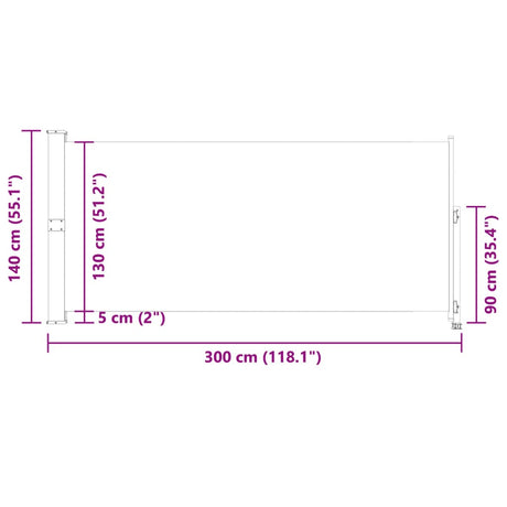 Tuinscherm uittrekbaar 140x300 cm crèmekleurig - AllerleiShop