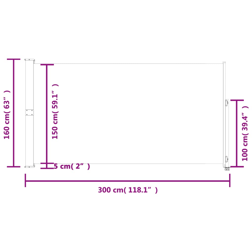 Tuinscherm uittrekbaar 160x300 cm zwart - AllerleiShop