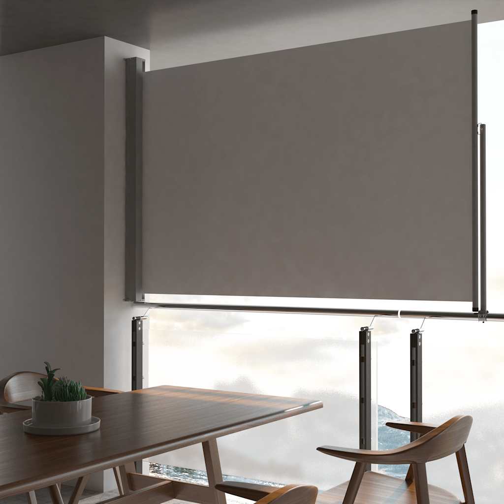 Tuinscherm uittrekbaar 160x300 cm grijs