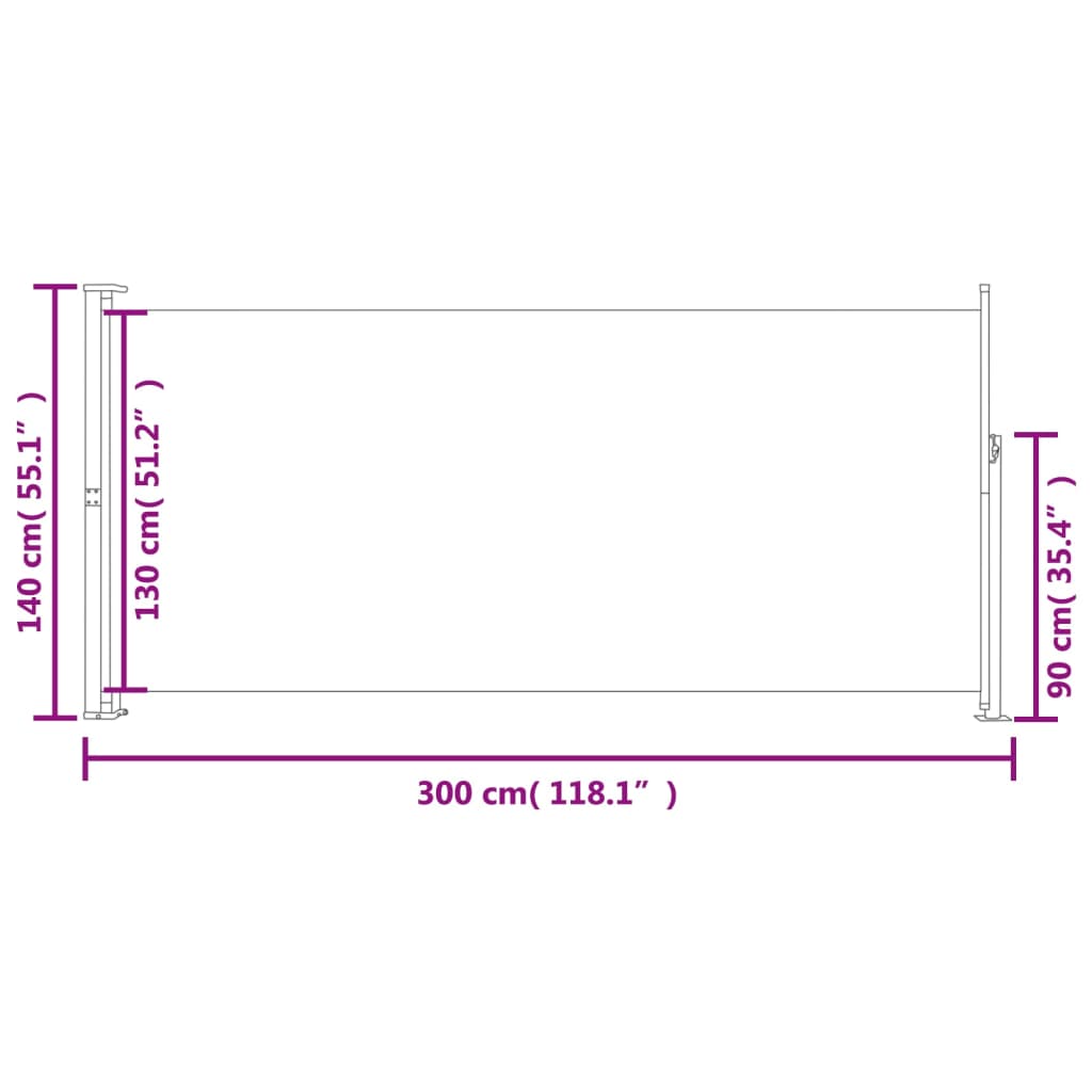 Windscherm uittrekbaar 140x300 cm rood - AllerleiShop