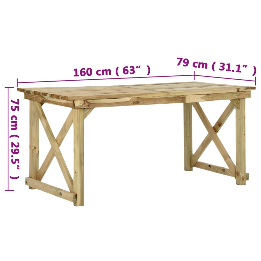 Tuintafel 160x79x75 cm hout - AllerleiShop