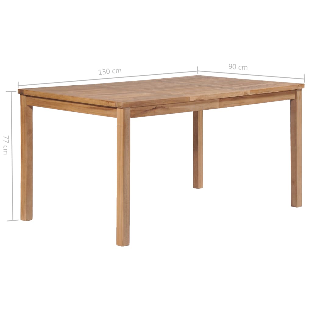 Tuintafel 150x90x77 cm massief teakhout - AllerleiShop