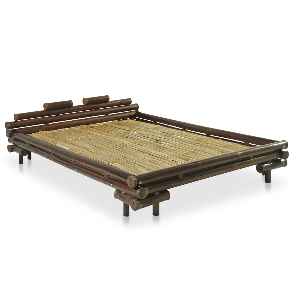 Bedframe bamboe donkerbruin 140x200 cm