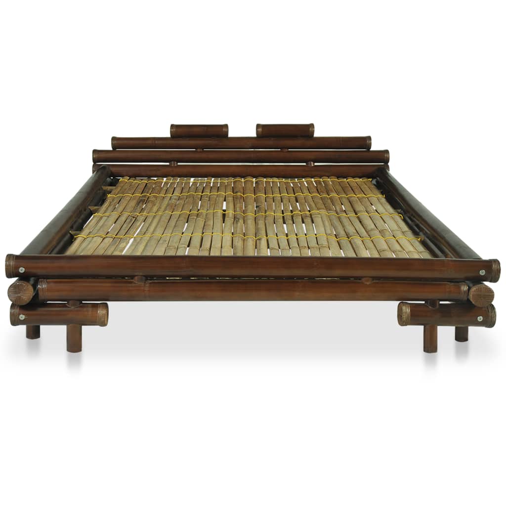 Bedframe bamboe donkerbruin 140x200 cm