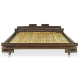Bedframe bamboe donkerbruin 160x200 cm