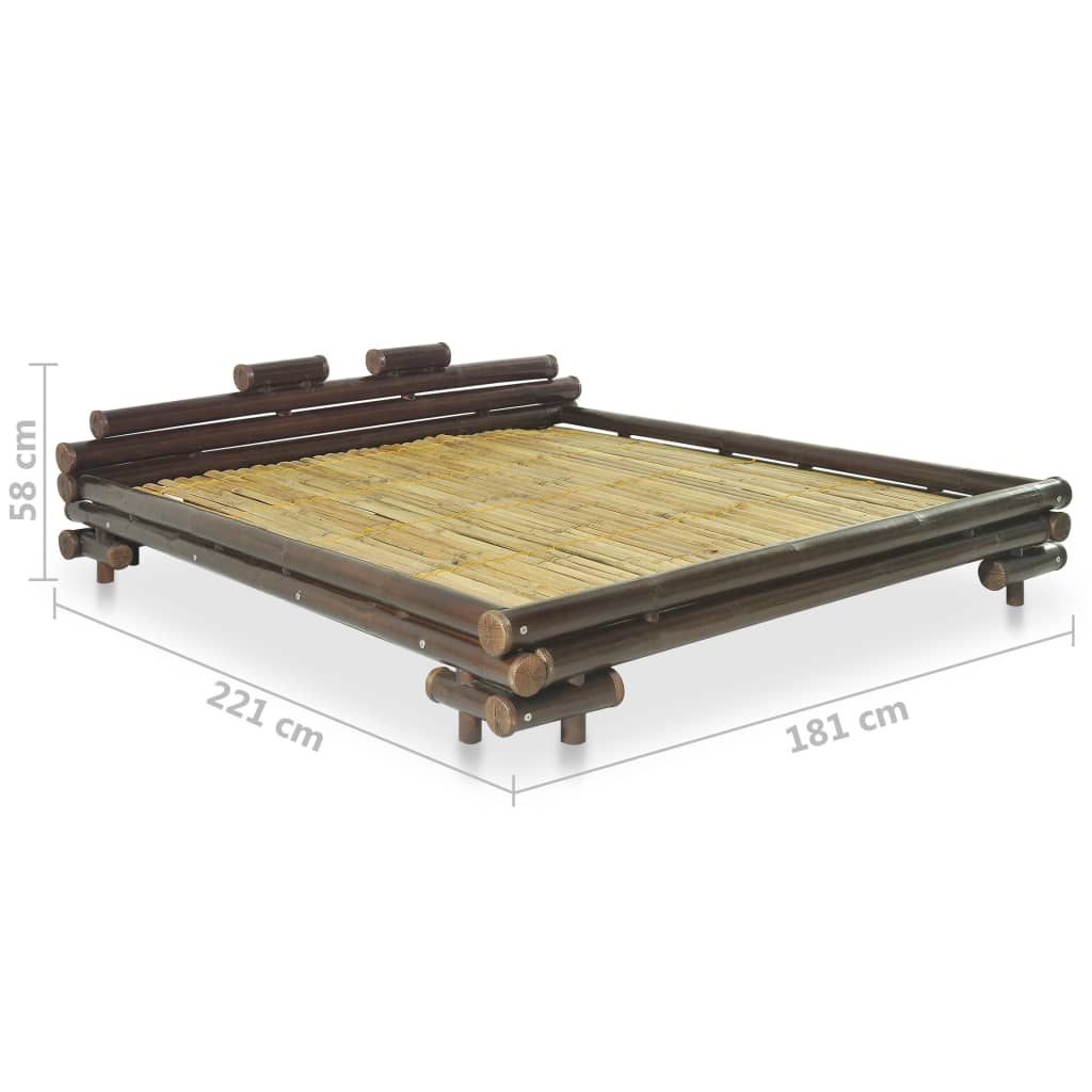 Bedframe bamboe donkerbruin 160x200 cm
