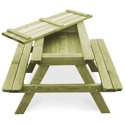 Picknicktafel met banken 90x90x58 cm geïmpregneerd grenenhout - AllerleiShop