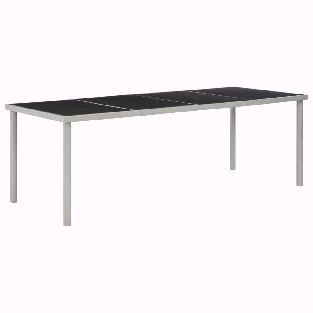 Tuintafel 220x90x74,5 cm staal zwart - AllerleiShop