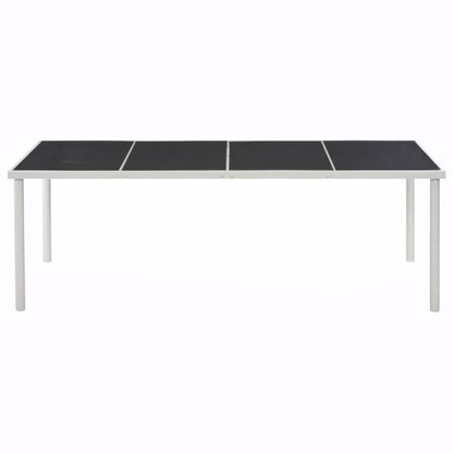 Tuintafel 220x90x74,5 cm staal zwart - AllerleiShop